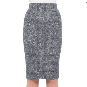Akris punto, High-Waist, Darted, stretch, Pencil Skirt, Navy/Cream size 4